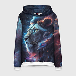 Толстовка-худи мужская Galactic lion, цвет: 3D-белый