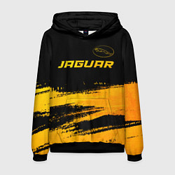 Толстовка-худи мужская Jaguar - gold gradient: символ сверху, цвет: 3D-черный