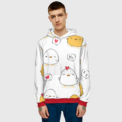 Толстовка-худи мужская Привет цыпленок, цвет: 3D-красный — фото 2