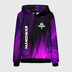 Толстовка-худи мужская Manowar violet plasma, цвет: 3D-черный