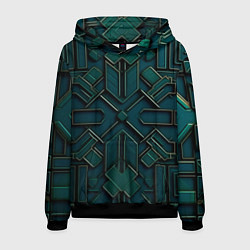 Толстовка-худи мужская Металлический паттерн, цвет: 3D-черный