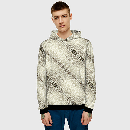 Мужская толстовка Жемчужная россыпь / 3D-Черный – фото 3