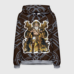 Толстовка-худи мужская Бог Один повелитель древних славян, цвет: 3D-меланж