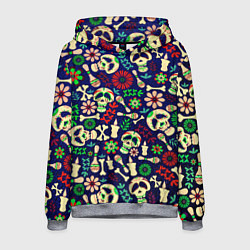 Толстовка-худи мужская Мексиканский карнавал - Carnaval Mexicano, цвет: 3D-меланж