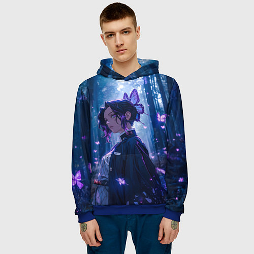 Мужская толстовка Шинобу Кочо из Клинка / 3D-Синий – фото 3