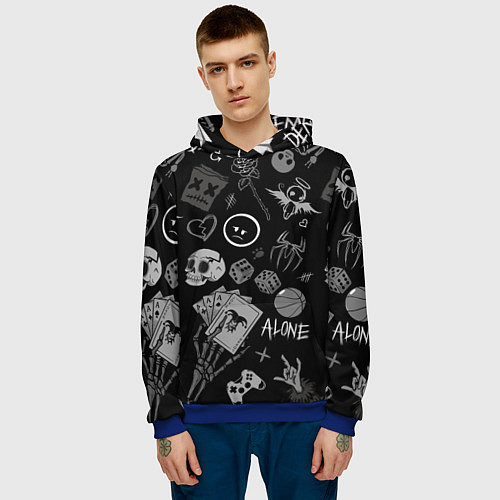 Мужская толстовка Sad art / 3D-Синий – фото 3