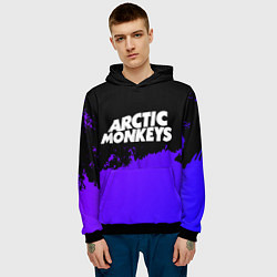 Толстовка-худи мужская Arctic Monkeys purple grunge, цвет: 3D-черный — фото 2