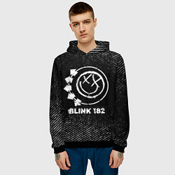 Толстовка-худи мужская Blink 182 с потертостями на темном фоне, цвет: 3D-черный — фото 2