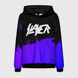Толстовка-худи мужская Slayer purple grunge, цвет: 3D-черный