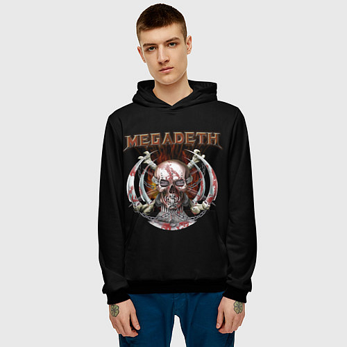 Мужская толстовка Megadeth - боевой череп / 3D-Черный – фото 3