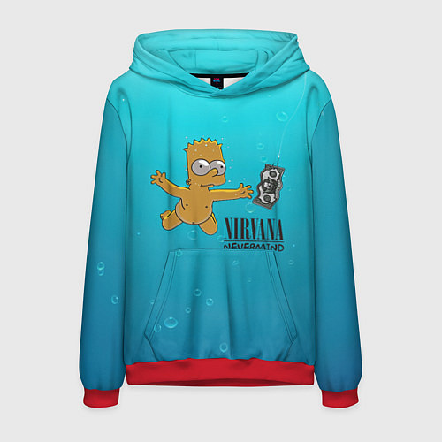 Мужская толстовка Nirvana - Simpson / 3D-Красный – фото 1