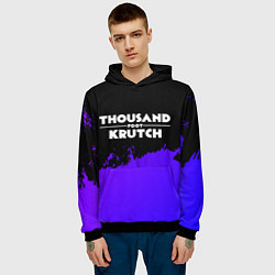 Толстовка-худи мужская Thousand Foot Krutch purple grunge, цвет: 3D-черный — фото 2