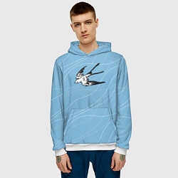 Толстовка-худи мужская Ласточка Суми-ё, цвет: 3D-белый — фото 2