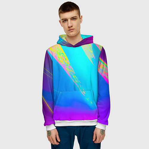 Мужская толстовка Нейронные лучи / 3D-Белый – фото 3