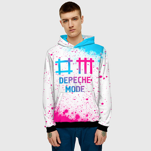 Мужская толстовка Depeche Mode neon gradient style / 3D-Черный – фото 3