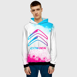 Толстовка-худи мужская Citroen neon gradient style, цвет: 3D-черный — фото 2