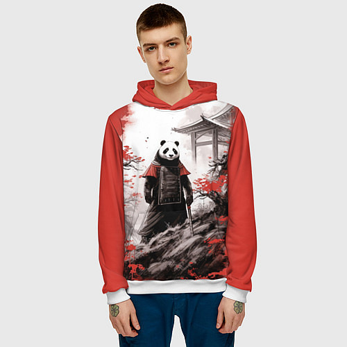 Мужская толстовка Panda samurai / 3D-Белый – фото 3