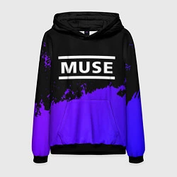 Толстовка-худи мужская Muse purple grunge, цвет: 3D-черный