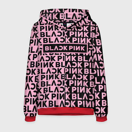 Мужская толстовка Blackpink - pink text / 3D-Красный – фото 1