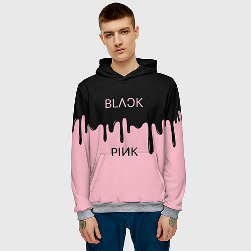 Мужская толстовка Blackpink - краски / 3D-Меланж – фото 3