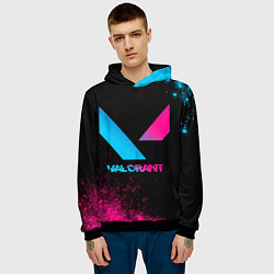 Толстовка-худи мужская Valorant - neon gradient, цвет: 3D-черный — фото 2