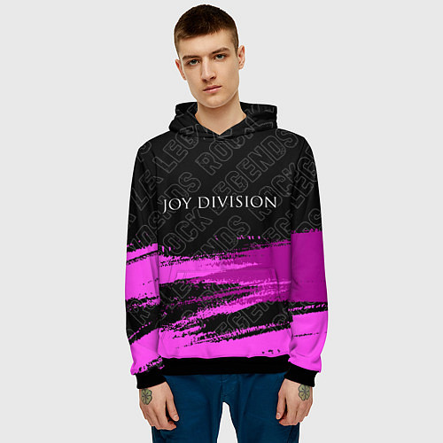 Мужская толстовка Joy Division rock legends: символ сверху / 3D-Черный – фото 3