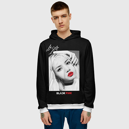 Мужская толстовка Blackpink Lisa Autograph / 3D-Белый – фото 3