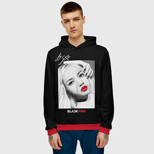 Мужская толстовка Blackpink Lisa Autograph / 3D-Красный – фото 3