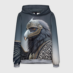 Толстовка-худи мужская Ворон викинг, цвет: 3D-меланж