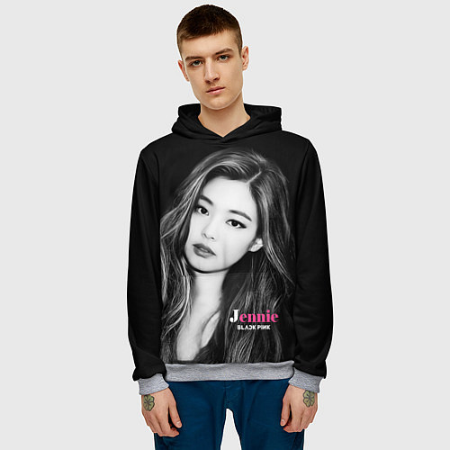 Мужская толстовка Jennie Kim Blackpink / 3D-Меланж – фото 3