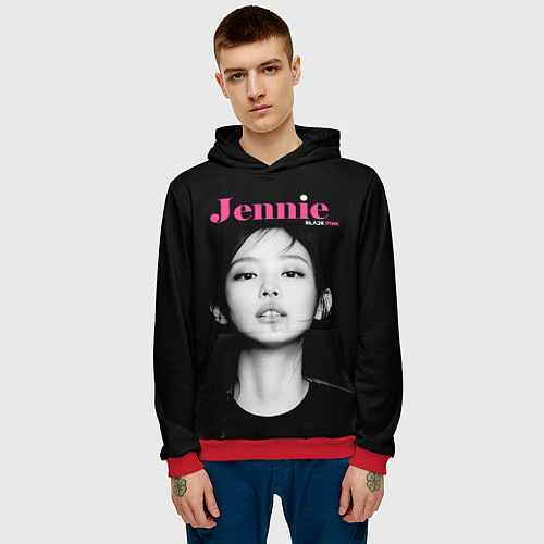 Мужская толстовка Blackpink Jennie Portrait / 3D-Красный – фото 3