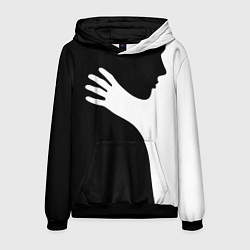 Толстовка-худи мужская Чёрно-белый рисунок, цвет: 3D-черный