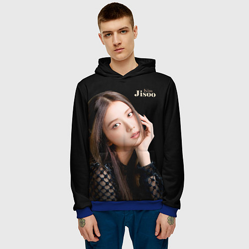 Мужская толстовка Blackpink Cute Jisoo Kim / 3D-Синий – фото 3