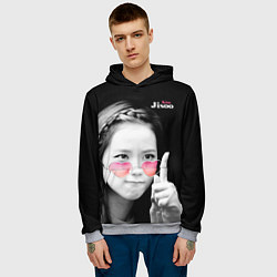 Толстовка-худи мужская Blackpink Jisoo Attention sign, цвет: 3D-меланж — фото 2