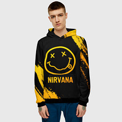 Толстовка-худи мужская Nirvana - gold gradient, цвет: 3D-черный — фото 2