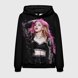 Толстовка-худи мужская Blackpink Rose Pink hair, цвет: 3D-черный