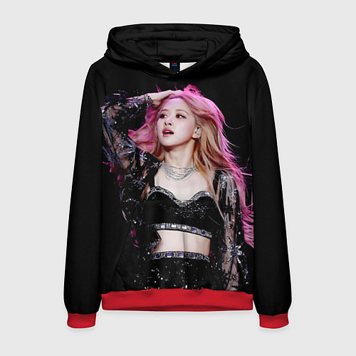 Мужская толстовка Blackpink Rose Pink hair / 3D-Красный – фото 1