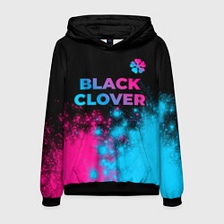 Мужская толстовка Black Clover - neon gradient: символ сверху