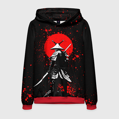 Мужская толстовка Призрак цусимы - самурай / 3D-Красный – фото 1