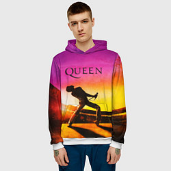Толстовка-худи мужская Queen Фредди Меркьюри, цвет: 3D-белый — фото 2