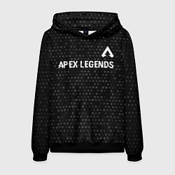Толстовка-худи мужская Apex Legends glitch на темном фоне: символ сверху, цвет: 3D-черный