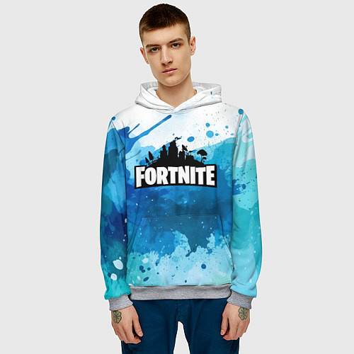 Мужская толстовка Fortnite Logo Paint / 3D-Меланж – фото 3