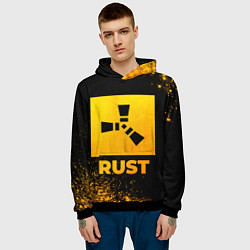 Толстовка-худи мужская Rust - gold gradient, цвет: 3D-черный — фото 2