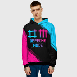 Толстовка-худи мужская Depeche Mode - neon gradient, цвет: 3D-черный — фото 2