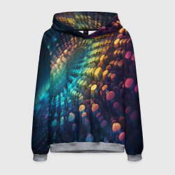 Толстовка-худи мужская Радужные блики нейроарт, цвет: 3D-меланж