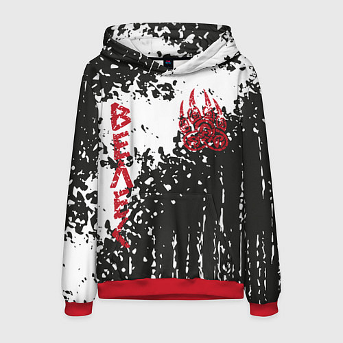 Мужская толстовка Лапа медведя / 3D-Красный – фото 1