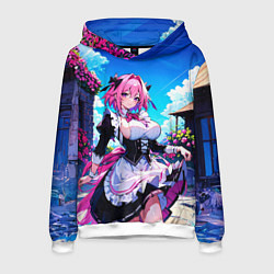 Толстовка-худи мужская Астольфо служанка - Fate grand order, цвет: 3D-белый