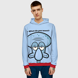 Толстовка-худи мужская Сквидвард, цвет: 3D-красный — фото 2