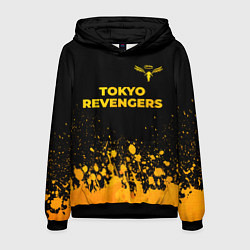 Толстовка-худи мужская Tokyo Revengers - gold gradient: символ сверху, цвет: 3D-черный