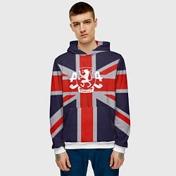 Толстовка-худи мужская Asking Alexandria британский флаг, цвет: 3D-белый — фото 2